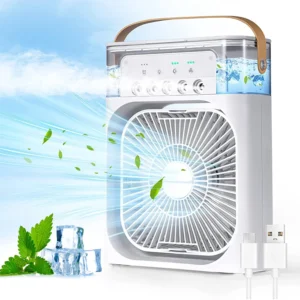 portable air cooler fan with 7 color light – personal ac fan